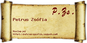 Petrus Zsófia névjegykártya