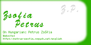 zsofia petrus business card